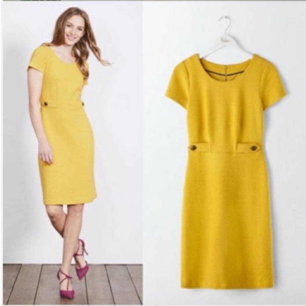 Biden mustard short sleeve dress. Size 4